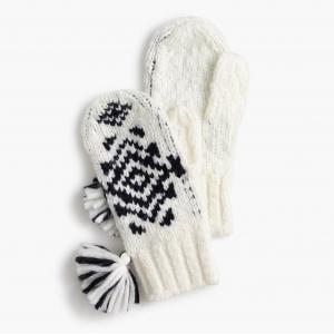 Jacquard Knitted Mitten Gloves , Outdoor Activities Cold Weather Mittens For Women