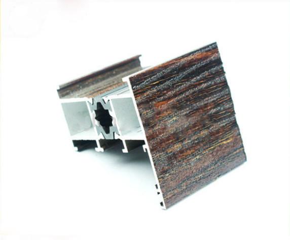 Wood Finish Aluminium Profiles , Window Accessory Aluminum Window Frame Parts