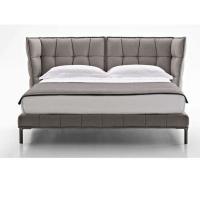 China Gray Faux Leather Single Bed Frame for sale