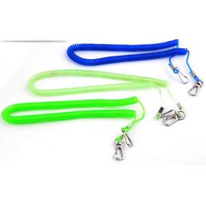Customized colors elastic safety harness coiled lanyard anti-drop spiral cords for tools