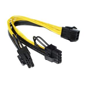 China 18Awg PCI-e 8pin, который нужно удвоить кабель splitter силы PCI силового кабеля видеокарты графиков 8Pin/PCIe 8pin-2x (6+2pin) срочный supplier