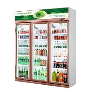 China Retail Commercial Beverage Display Refrigerator With 3 Glass Doors supplier