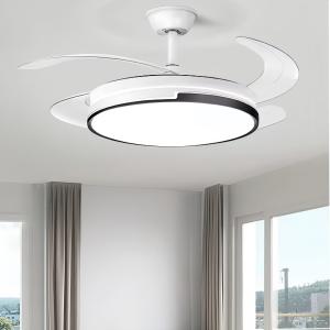 Control remoto LED, luces de ventilador de techo, moderno ventilador de techo invisible LED con luz