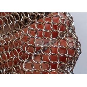 Welding Stainless Steel Chain Mail Wire Mesh 0.8x7mm Used For Room Divider Curtains