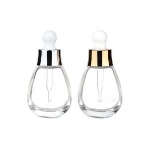 Functional Cosmetic Dropper Bottles 30ml Thick Glass Bottle with Gold Dropper