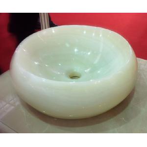 China White Jade Countertop Sink Basin Onyx Bathroom Vessel Sink Cream Jade Onyx Washing Basin supplier