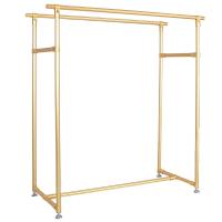 China Decoration Metal Cloth Display Rack For Shop / Store Gold Color on sale