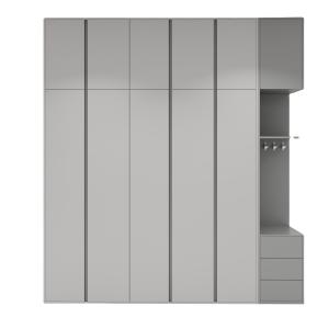 Multi Functional Wood Panel Furniture Bedroom Grey Clothes Closet Custom Size