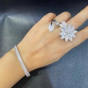 China 18K Gold Luxury Brand Jewelry Round Shape Diamond Ring For Women supplier