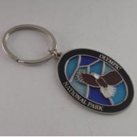 China 1.5mm Zinc alloy Pad Printing matte gold Promotional Metal Keyrings for sale