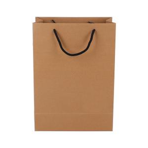 China Cotton Handle Custom Printed Brown Paper Bags Recyclable Water Soluble Feature supplier