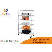 China Kitchen Wire Rack Shelving 4 Layers Black Powder Coated Chrome Wire Shelving on sale