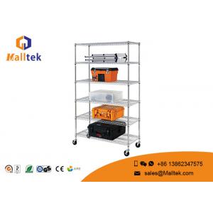 China Kitchen Wire Rack Shelving 4 Layers Black Powder Coated Chrome Wire Shelving supplier