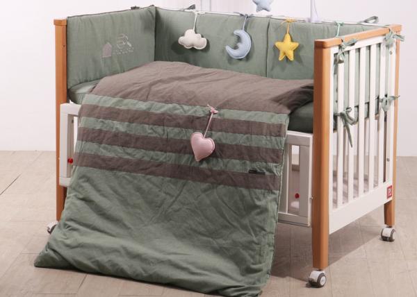 Moon / Stars Baby Crib Bedding Sets 5 Pcs Bed Reducer Size Customized