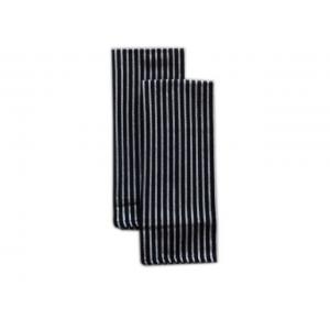 Black Cotton Kitchen Towel with White Strip , Black