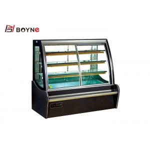 Commercial Square Cake Display Fridge With Curve Doors , Bakery Display Showcase