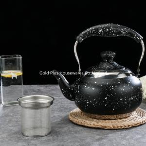 Stovetop stainless steel chinese tea pot black color stainless steel loop-handled kongfu teapot with filter