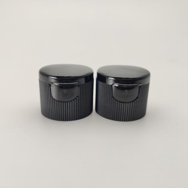 Black No Spill 24/410 Flip Top Lid , Smooth Wall Soap Bottle Cap