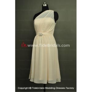 NEW!! Short Bridesmaid dress One shoulder evening Bridal gown #BR126