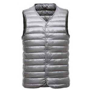 China Middle Thickness Mens Light Down Jacket , Winter Mens Collarless Down Vest supplier