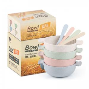 China Biodegradable Tableware Unbreakable Cereal Microwave Safe Wheat Straw Anti Ironing Food Salad Rice Baby Spoon And Bowl S supplier