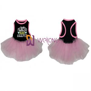 China Tulle Ruffles Small Dog Dresses Sleeveless And Loose Round Collar pink dog dress supplier