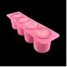 Soft High Quality 4 Cavity Round Silicone Ice Cup Mold Ice Shot Glass Maker FDA