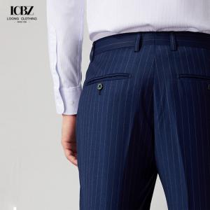 Streetstyle Letter Pants for Men's Business Trousers Stretch Straight Pants Wool/Silk