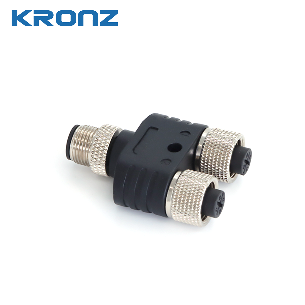 China IP67 M12 4ピン Aコード Yスプリッター 1オス-2メス 延長分岐ケーブル 工場自動化用 wholesale