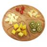 divided large round wood bamboo snacks fruit serving tray