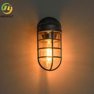 Retro Industrial Wall Lamp Art Dining Room Living Room Clothing Shop Hollow Glass Iron Wall Lamp Bedside Lamp