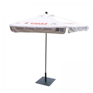 China Logo Printed Advertising Beach Umbrellas Aluminum Stainless Steel Pole supplier