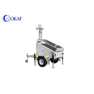 China Full HD Camera Mobile Sentry Surveillance Trailers , Dynamic Light Tower Mast Dual Stream supplier
