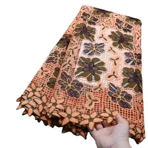 China Supoo Affordable Trendy Guipure Lace Fabric Cord Lace with Embroidered Flowers Patterns in Multi Colors for Party wholesale