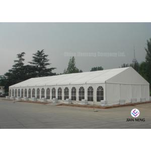 China 600 ~ 1000 Person Aluminum Frame Tent , White PVC Event Tent With Double Wing Glass Door supplier