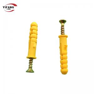 China High Durability Yellow 30mm Expanding Plastic Screw Anchors For Drywall supplier