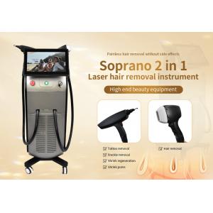 Soprano 808nm Diode Laser Nd Yag Laser 2 In 1 Hair Removal Machine With 15.6 Inch 4K High Definition Touch Screen