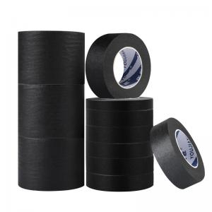 Rubber Glue 1 Inch Black Paint Stripping Trim Stick Wall Flat Crepe Paper Usge Diy Masking Tape