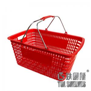 China Retail Store Wire Mesh Metal Shopping Basket Zinc Or Chromed supplier