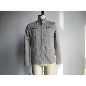 China Mens Stone Color Woven Fabric Jacket With Metal Zip Through TW59378 supplier