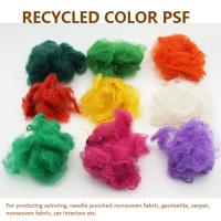 China Colorful 76mm Polyester Staple Fiber PSF For Filling Non Woven Fabric Spinning on sale