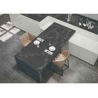 China Black Sparkle Quartz Floor Tiles Artificial Quartz Stone Slabs Easy To Clean on sale
