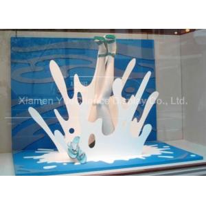 White Color PVC Carve Wave Crafts , Store Window Decorations Spray Color Finish