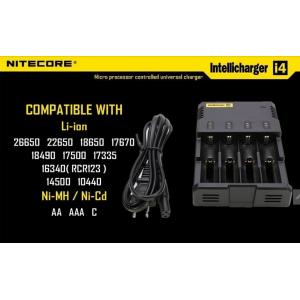 Nitecore i4 charger/ universal /li-ion universal li-ion battery charger wtih CE and RoHs