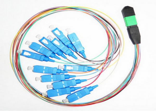 MPO MTP SC Fiber Optic Jumper 12 Core Simplex Telecommunication Fiber Optic