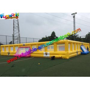 Customized Four Goal Inflatable Football Arena , Soapy Football Soccer Pitch