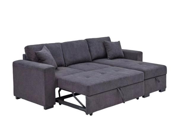 Fabric Pull Out Sofa Bed Chaise Multi Functional Couch Bed With Storage