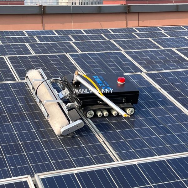 Semi-automatic Solar Panel Cleaning Robot Electric Rotating Brush Customized Design