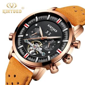 China Online Shopping free shipping luxury brand tourbillon leather men watches in wristwatches automatic mechanical watch supplier
