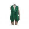 China Stylish Green Ladies Tank Tops Hooded Open Front Sleeveless Cardigan Vest wholesale